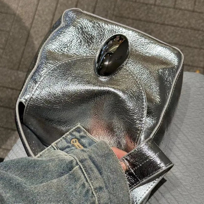 New Genuine Leather Cowhide Soft Leisure Shoulder Bag Niche Design Latch Chain Crossbody Handbags Female Elegant All-match Bolsa