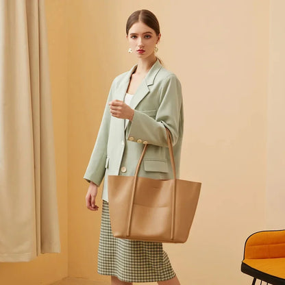 New Genuine Leather Fashion Capacity Women's Designer Handheld Large Cowhide Crossbody Beautiful Shoulder Bag