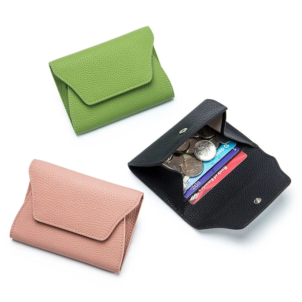 New Genuine Leather Fashion Ultrathin Zero Wallet Cowhide Simple Creative Card Coin Mini Storage Bag