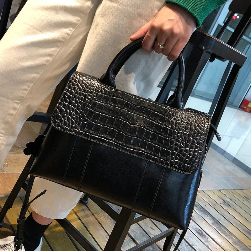 New Genuine Leather Handbag For Women Retro Cowhide Tote Casual Lady Shoulder Messenger Luxury Crossbody Bag
