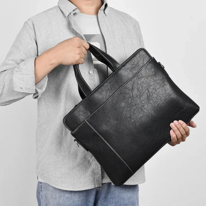 New Genuine Leather Men Briefcase Business Handbag Man Shoulder Messenger Laptop Male Executive File Tote Bag