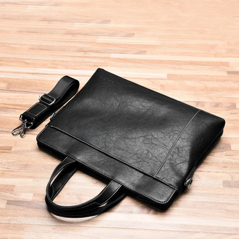 New Genuine Leather Men Briefcase Business Handbag Man Shoulder Messenger Laptop Male Executive File Tote Bag