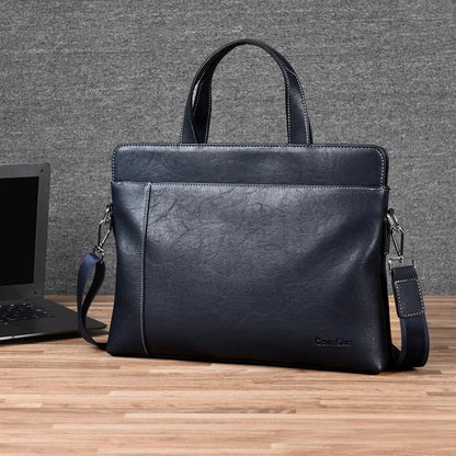 New Genuine Leather Men Briefcase Business Handbag Man Shoulder Messenger Laptop Male Executive File Tote Bag