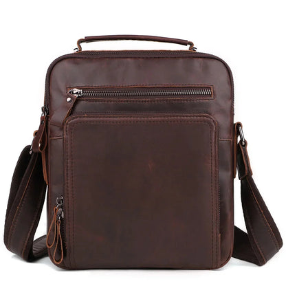 New Genuine Leather Men Vintage Handbags Small Flap Men's Shoulder Casual Office Messenger s Fashion Crossbody Bag