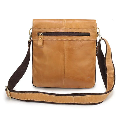 New Genuine Leather Shoulder Vintage Cowhide Male Crossbody Casual Flip Men's Messenger Bag