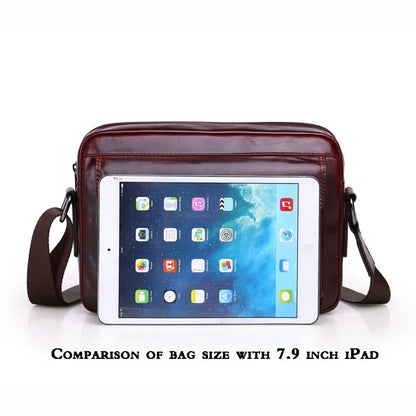New Genuine Leather Shoulder Vintage Cowhide Male Messenger Casual Crossbody Bag Men's Handbag