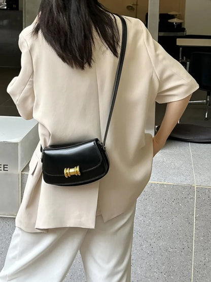 New Genuine Leather Small Square Bag Fashion Commuter Handbags 2024 Spring Summer All-match Single Shoulder Crossbody Purses