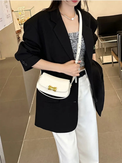 New Genuine Leather Small Square Bag Fashion Commuter Handbags 2024 Spring Summer All-match Single Shoulder Crossbody Purses
