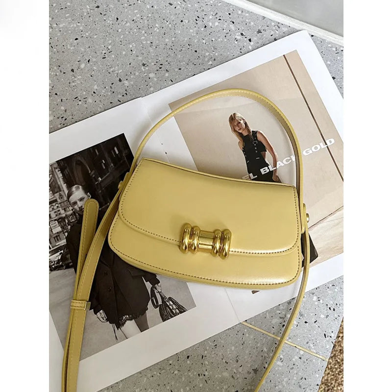 New Genuine Leather Small Square Bag Fashion Commuter Handbags 2024 Spring Summer All-match Single Shoulder Crossbody Purses