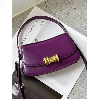 New Genuine Leather Small Square Bag Fashion Commuter Handbags 2024 Spring Summer All-match Single Shoulder Crossbody Purses