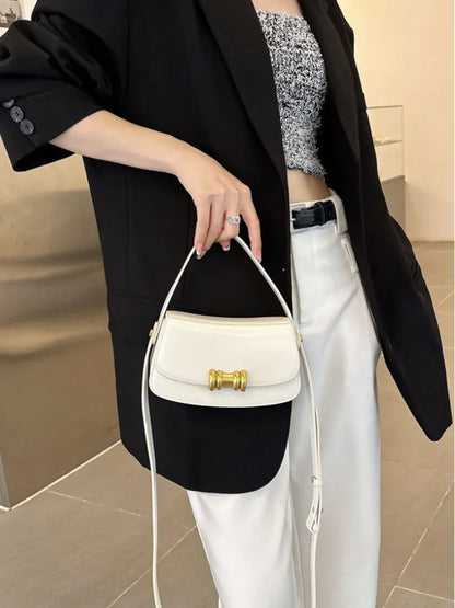 New Genuine Leather Small Square Bag Fashion Commuter Handbags 2024 Spring Summer All-match Single Shoulder Crossbody Purses