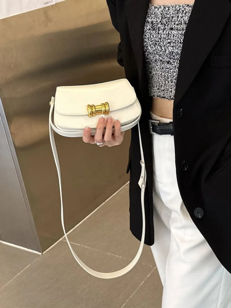 New Genuine Leather Small Square Bag Fashion Commuter Handbags 2024 Spring Summer All-match Single Shoulder Crossbody Purses