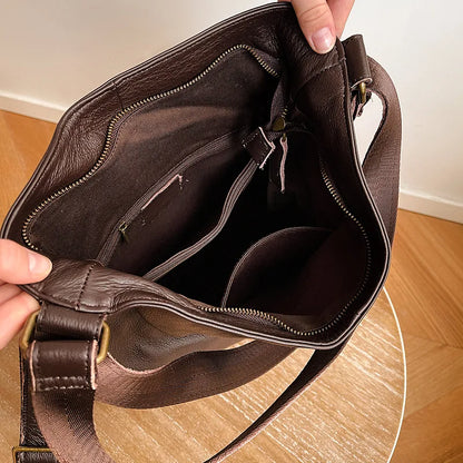 New Genuine Leather Women Shoulder Bags Fashion Simple All-match Large Capacity Underarm Tote Bag 2024 Luxury Cowhide Bolsas