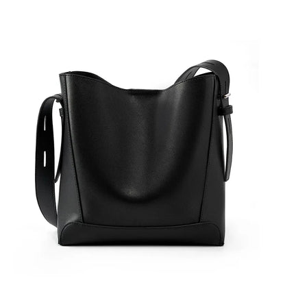 New Genuine Leather Women's Crossbody One Shoulder Large Capacity Bucket Bag