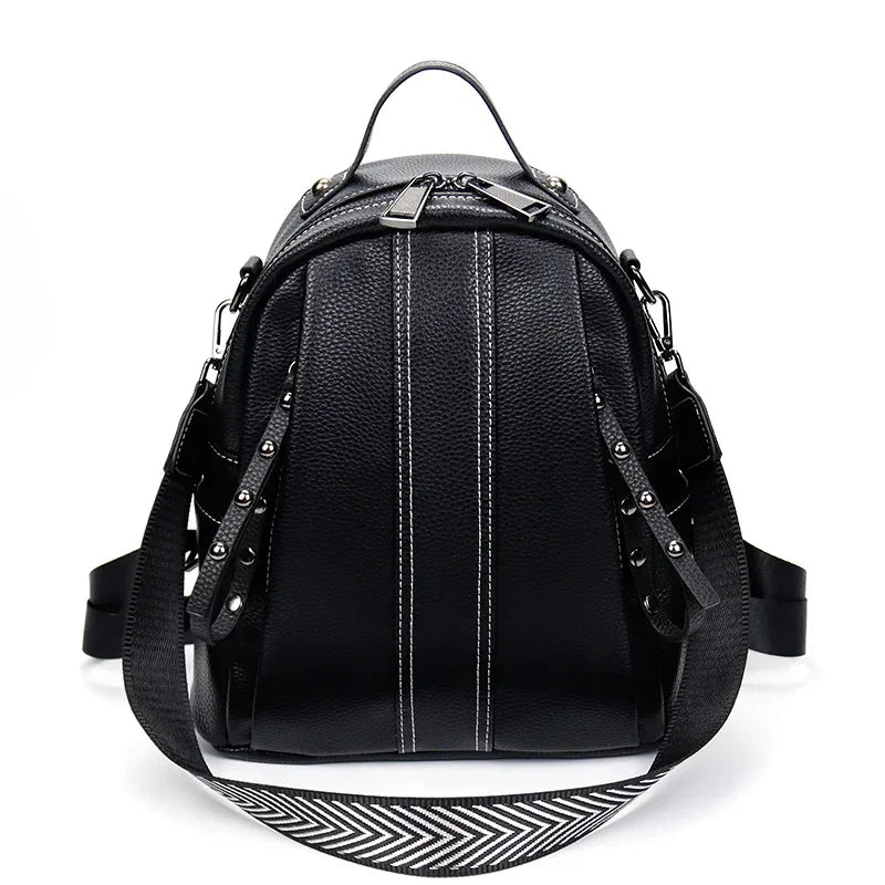 New Genuine Leather Women's Fashion Anti-Theft Ladies Travel Backpack Large Capacity Feminina School Bag