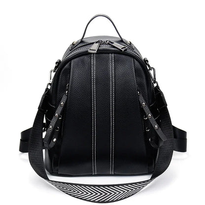 New Genuine Leather Women's Fashion Anti-Theft Ladies Travel Backpack Large Capacity Feminina School Bag