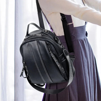 New Genuine Leather Women's Fashion Anti-Theft Ladies Travel Backpack Large Capacity Feminina School Bag