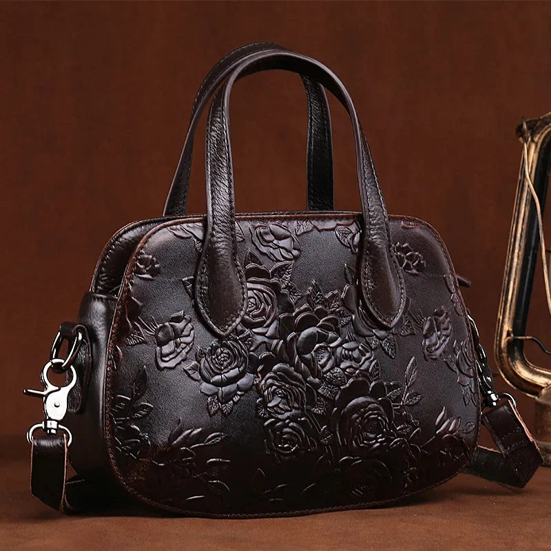 New Genuine Leather Women's Handbag Vintage Cowhide Male Shoulder Crossbody Luxury Messenger Bag