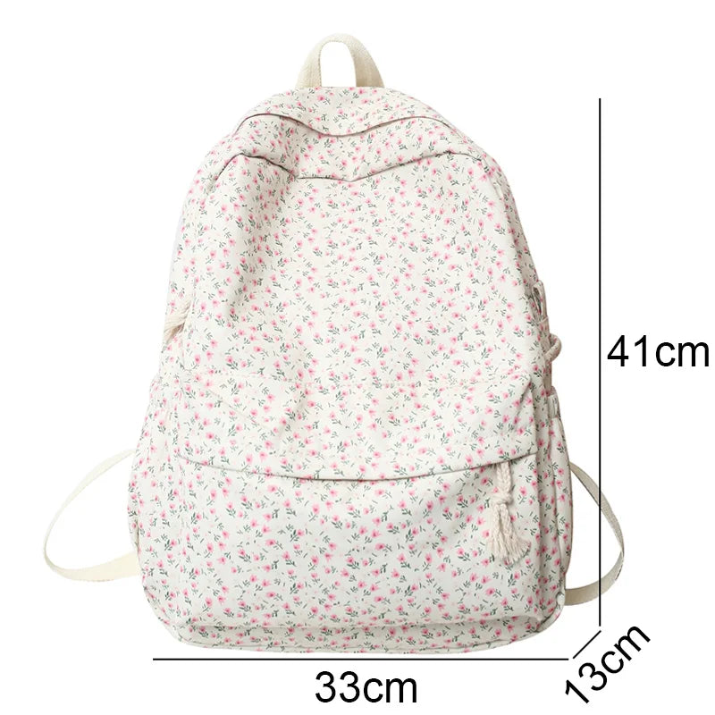 New Girl Floral Travel Book Backpack Cute Women Trendy Print School Bag Female Laptop College Backpack Fashion Ladies Kawaii Bag