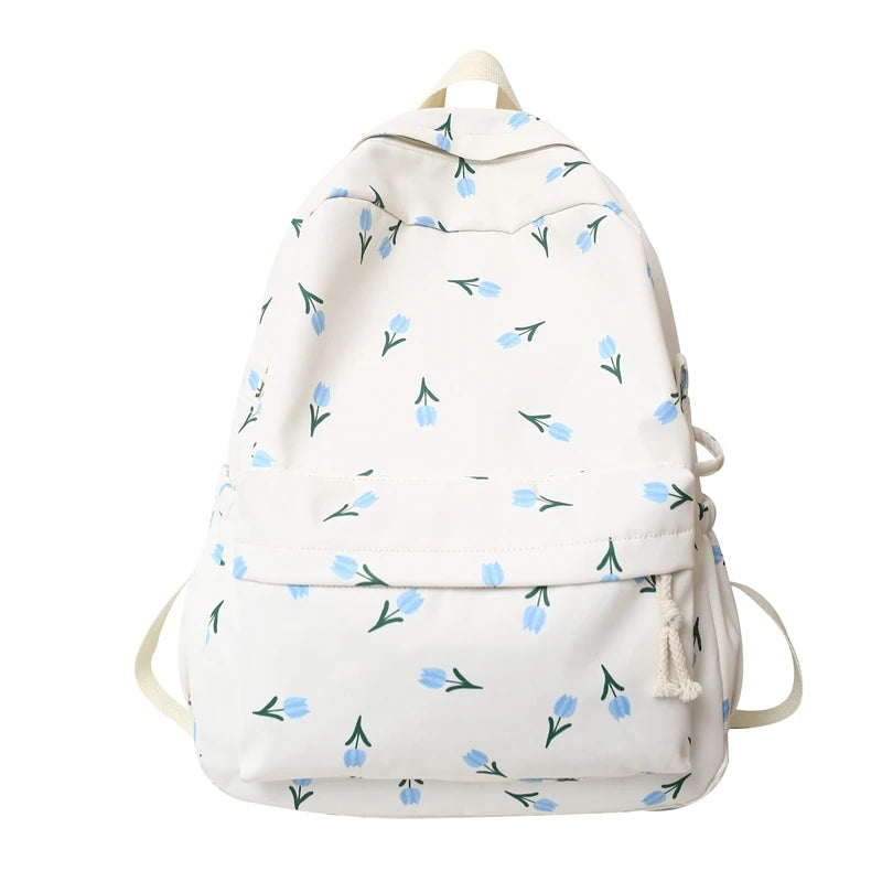 New Girl Floral Travel Book Backpack Cute Women Trendy Print School Bag Female Laptop College Backpack Fashion Ladies Kawaii Bag