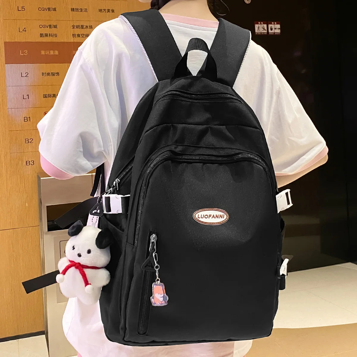 New Girl Kawaii Trendy Book Bag Women Travel School Bag Female Cute Nylon Laptop College Backpack Cool Lady Student Teen Fashion