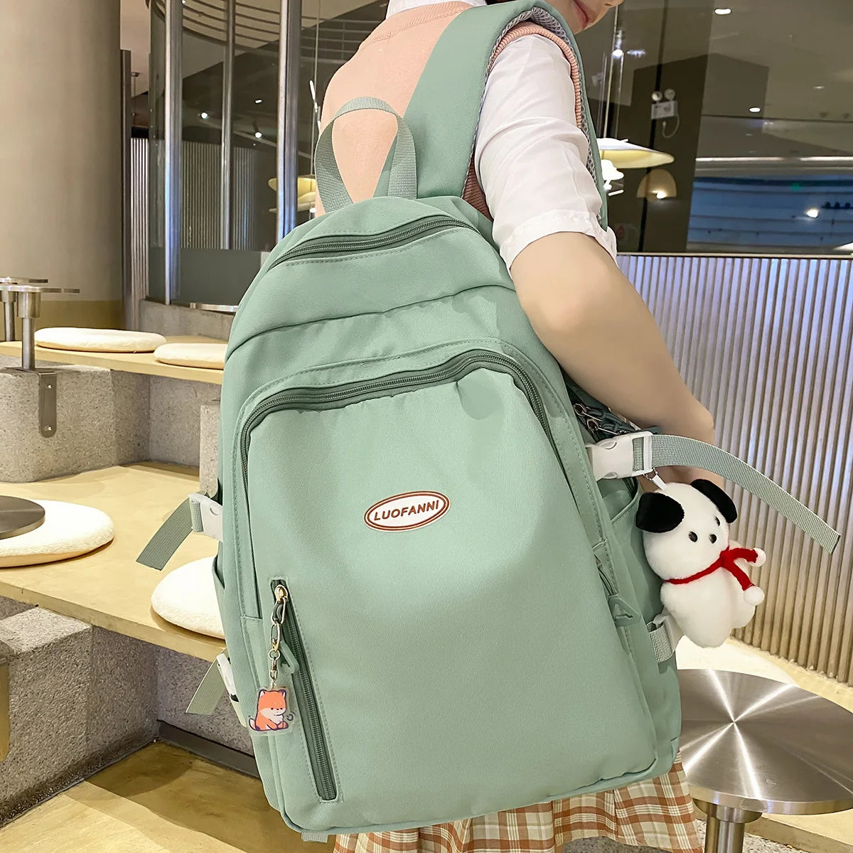 New Girl Kawaii Trendy Book Bag Women Travel School Bag Female Cute Nylon Laptop College Backpack Cool Lady Student Teen Fashion
