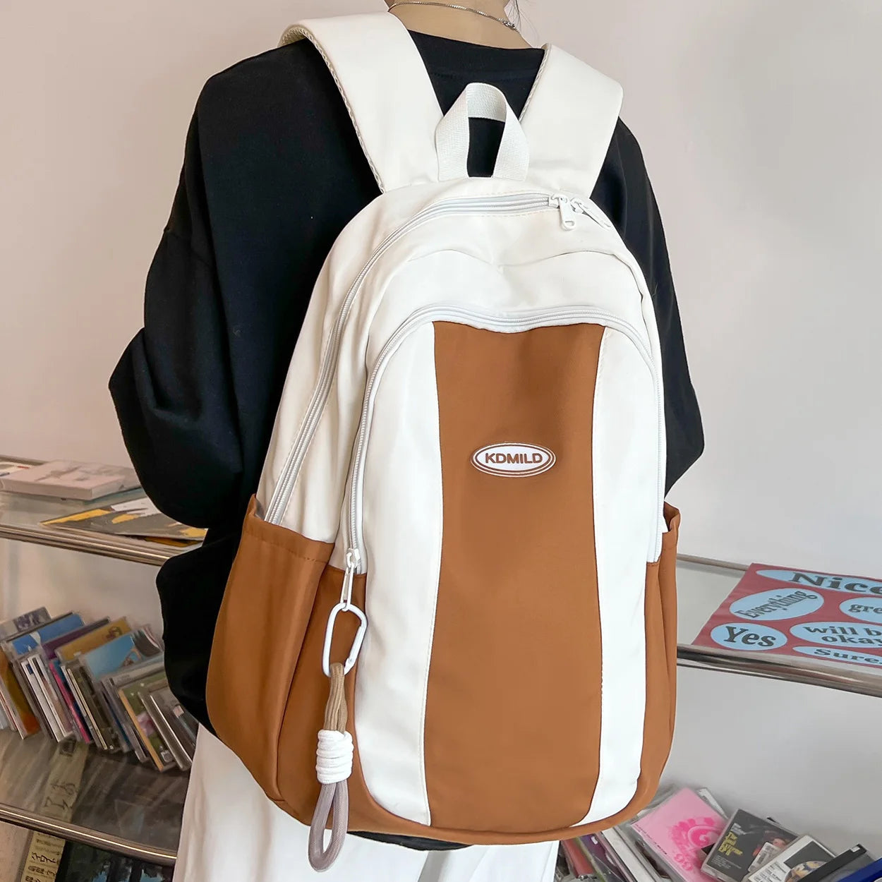New Girl Laptop School Bag Cool Women Student Book Bag Lady Cute Fashion Nylon College Backpacks Female Travel Trendy University