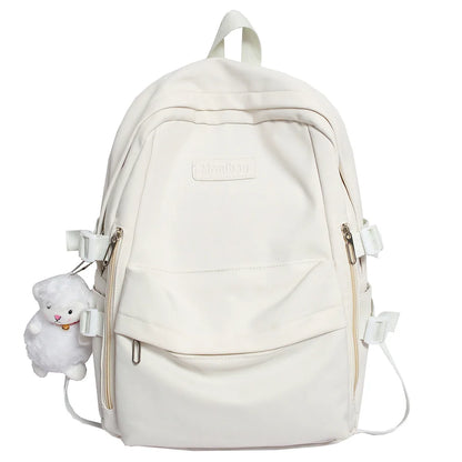 New Girl Laptop Waterproof Backpack Trendy Solid Color College Student Bag Female Kawaii Bag Lady Travel Backpacks Fashion Women