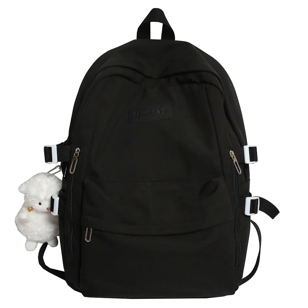 New Girl Laptop Waterproof Backpack Trendy Solid Color College Student Bag Female Kawaii Bag Lady Travel Backpacks Fashion Women