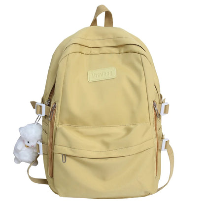New Girl Laptop Waterproof Backpack Trendy Solid Color College Student Bag Female Kawaii Bag Lady Travel Backpacks Fashion Women