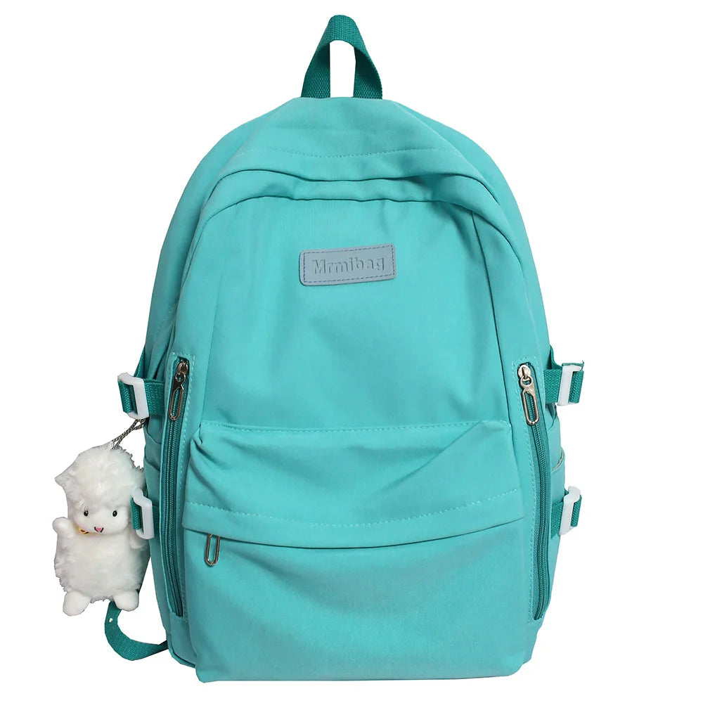 New Girl Laptop Waterproof Backpack Trendy Solid Color College Student Bag Female Kawaii Bag Lady Travel Backpacks Fashion Women