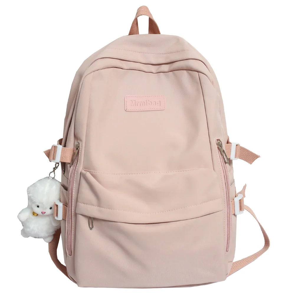 New Girl Laptop Waterproof Backpack Trendy Solid Color College Student Bag Female Kawaii Bag Lady Travel Backpacks Fashion Women