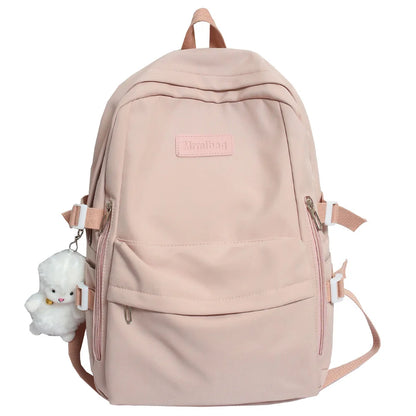 New Girl Laptop Waterproof Backpack Trendy Solid Color College Student Bag Female Kawaii Bag Lady Travel Backpacks Fashion Women