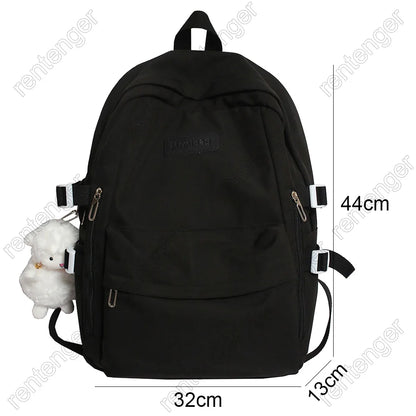 New Girl Laptop Waterproof Backpack Trendy Solid Color College Student Bag Female Kawaii Bag Lady Travel Backpacks Fashion Women