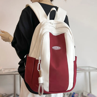 New Girl Nylon Kawaii Red Student School Bag Cool Women Fashion Laptop College Backpack Teen Female Travel Book Bags Lady Trendy
