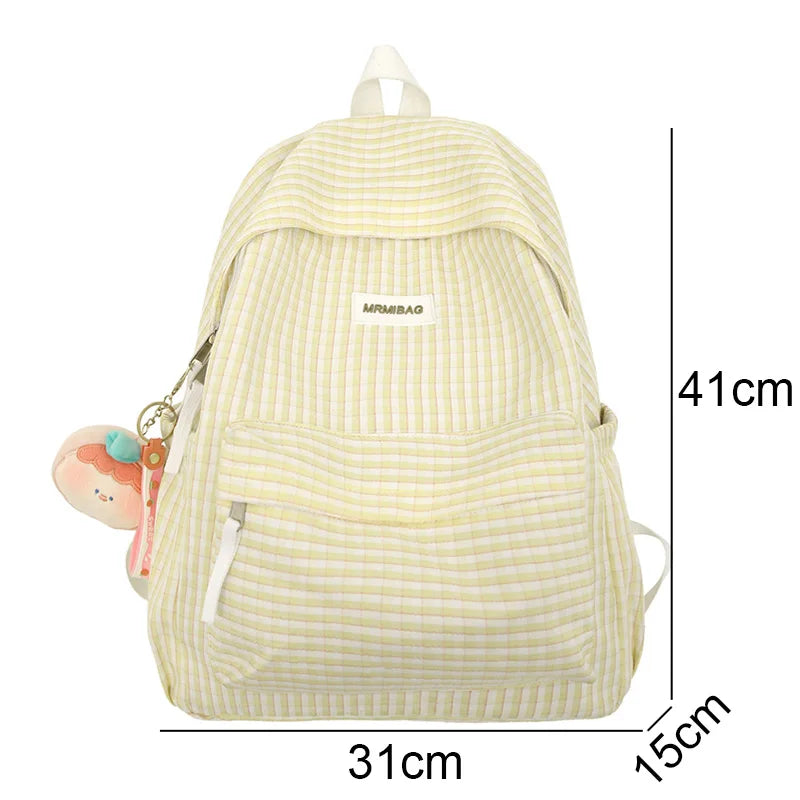 New Girl Plaid Kawaii Travel Book Backpack Lady Lattice Bag Fashion Female Cute Laptop Leisure College Backpack Women School Bag