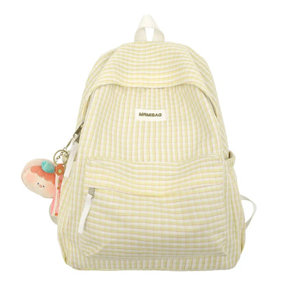 New Girl Plaid Kawaii Travel Book Backpack Lady Lattice Bag Fashion Female Cute Laptop Leisure College Backpack Women School Bag