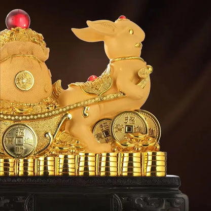 New Gold rabbit feng shui decorations statue, children's birthday presents cute creative crafts  Accessories for home decoration
