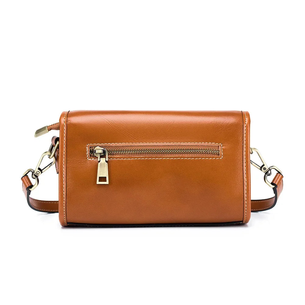 New Head Layer Plant Tanned Leather All-in-one Portable Niche Senior Women's Single Shoulder Crossbody Bag Commuting