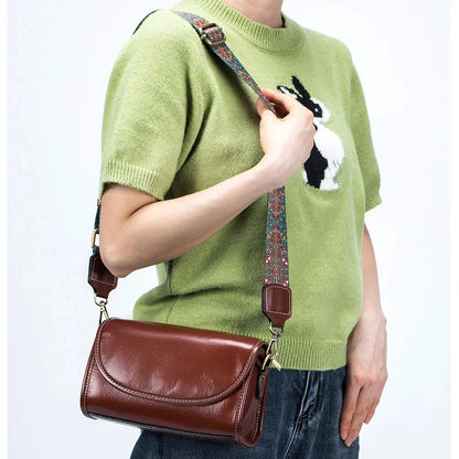 New Head Layer Plant Tanned Leather All-in-one Portable Niche Senior Women's Single Shoulder Crossbody Bag Commuting