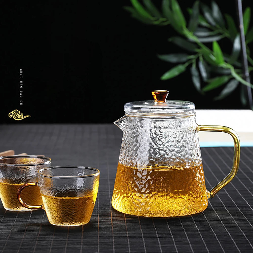 New Heat Resistant Glass Teapot Glass Borosilicate Tea mug Gas Stove Flower Puer Kettle Chinese Kung Fu Tea Set With Filter