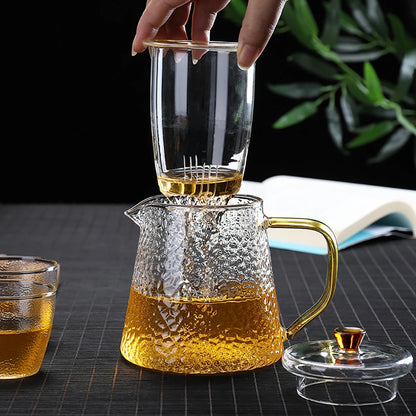 New Heat Resistant Glass Teapot Glass Borosilicate Tea mug Gas Stove Flower Puer Kettle Chinese Kung Fu Tea Set With Filter