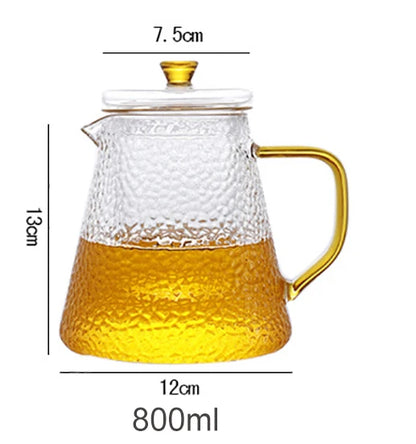 New Heat Resistant Glass Teapot Glass Borosilicate Tea mug Gas Stove Flower Puer Kettle Chinese Kung Fu Tea Set With Filter