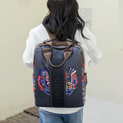 New High Quality Chinoiserie Multiple Pockets Large Capacity Waterproof Laptop Bag Fashion  Luxury Designer Backpack for Women