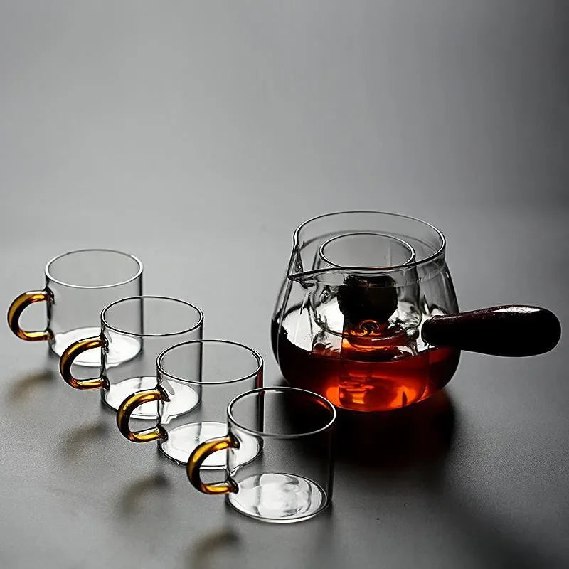 New High Quality Glass Fair Cup Teapot Maker Heat-resistant Thickened With Filter Liner Flower Tea Cup Transparent Glass Teapot