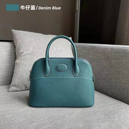 New High Quality Lichee Pattern Cowhide Handbags Practical All-match Solid Zipper Purses Women Bags Casual Large Capacity Bolsos