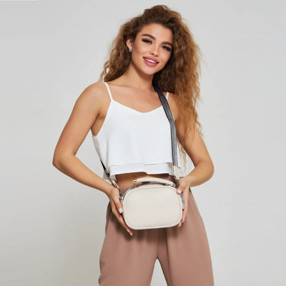 New High Quality Luxury Shoulder Bag Multi Pocket Solid Color PU Leather Women Crossbody Trendy Bag