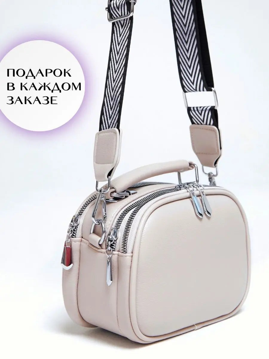 New High Quality Luxury Shoulder Bag Multi Pocket Solid Color PU Leather Women Crossbody Trendy Bag