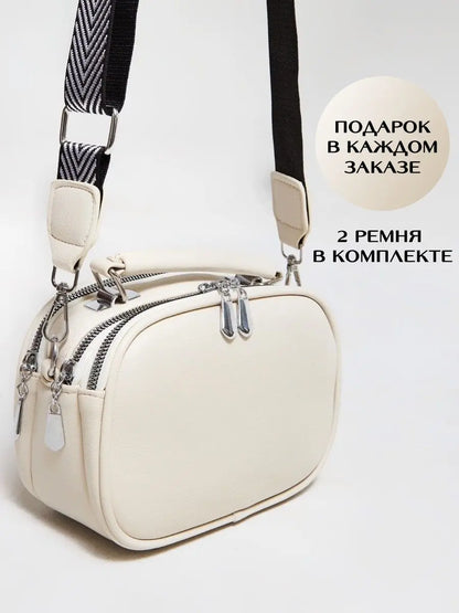 New High Quality Luxury Shoulder Bag Multi Pocket Solid Color PU Leather Women Crossbody Trendy Bag