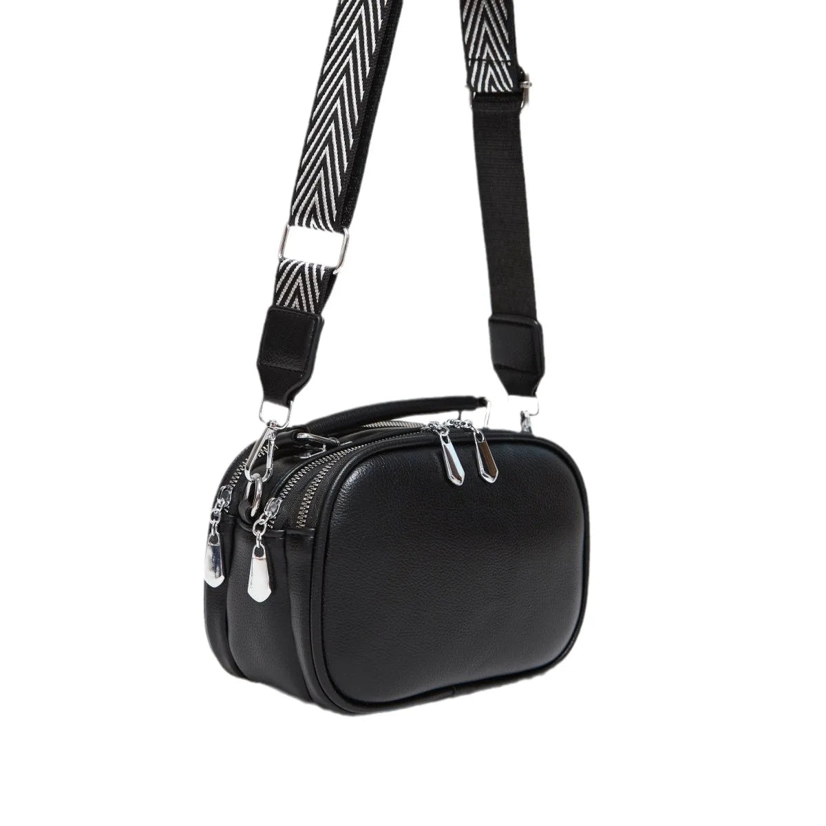 New High Quality Luxury Shoulder Bag Multi Pocket Solid Color PU Leather Women Crossbody Trendy Bag